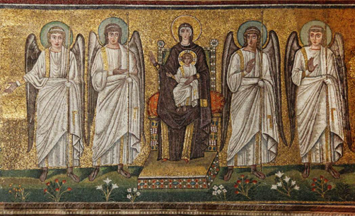 Ravenna Mosaic Mary & Christ