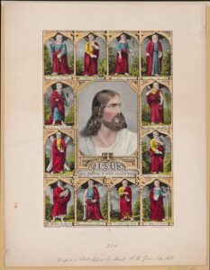 Jesus and the 12 Apostles, Graphic art print